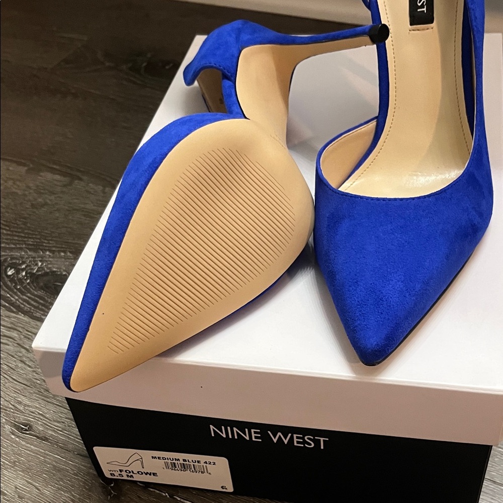 Nine West Cobalt Blue Pointed-Toe Stiletto Pumps - Picture 8 of 9